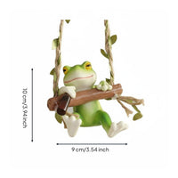 Frog Climbing Ladder Ornament Ready to Hang Frog Swing Figurine Cute for Garden, Balcony, Patio