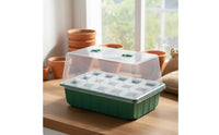 Mini Greenhouse Propagator Box Thickened Seedling Sprouting Tray Set Transparent Base View Cells Humidity Dome Starter Kit for Balcony