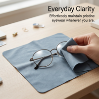 Microfiber Suede Cleaning Cloths for Glasses Eyeglasses, Double Sided Lens for Camera Screens, Washable Reusable, 7.9 x 7.9 Inch