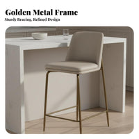 Minimalist Design Upholstered High-Back Seat Ergonomic Design Bar Chair Built-in Footrest Counter Stool Anti-Scratch Foot Pads for Adults, Homeowners, Renters, Kitchen Island, Dining Room, Breakfast Nook, Restaurant