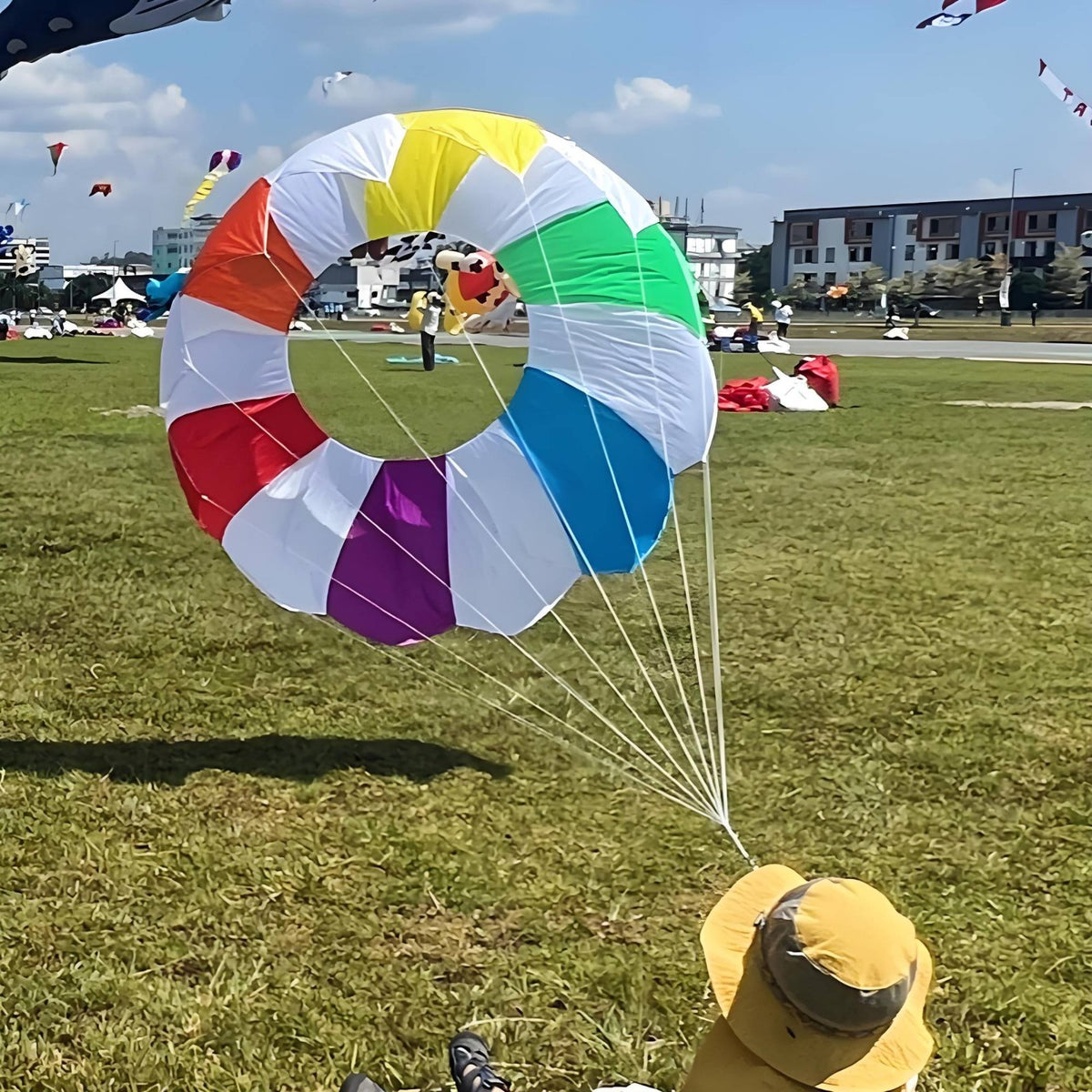Hand-Pulled Ground Kite Foldable and Portable Frameless Soft Kite Vibrant Colors
