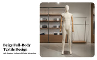 Long-Lasting Construction Full Body Male Mannequin Stable Metal Base Textile Wrapped Mannequin Lightweight Design Male Clothing Figure Korean Design for Shop Owners, Visual Merchandisers, Fashion Designers, Trade Exhibition, Shopping Mall, Exhibition