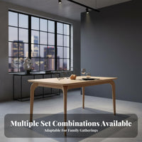 Nordic design Elephant Leg Table and Woven Chair Combo Modern Minimalist Dining Room Set Sintered Stone surface Mealtime Furniture Rounded Corners for Families, partners, Homeowners, Apartment, Kitchen