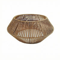 Rustic Woven Lampshade Open-Weave Paper Rope Lampshade Farmhouse Boho Lamp Shade Bohemian for Dining Room, Cafe