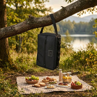 Portable Tissue Storage Bag Box-Shaped Portable Tissue Organizer Camping Accessory Textured Material Black
