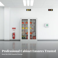 Weather Resistant Stainless Steel Fire Cabinet Long-Lasting Mini Fire Station Cabinet Lockable Easy Entry for Safety Officers, Building Managers, Business Owners, Construction Sites, Outdoors, Factories, Warehouses