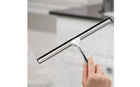 Corrosion-Resistant Shower Squeegee with Hook Sturdy Stainless Steel Squeegee Easy Grip Cleaning Tool Waterproof for Bathroom