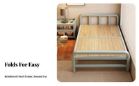 Foldable Design Folding Bed Frame Space-Saving Collapsible Bed Frame Portable Household Furniture Easy Assembly for Office Workers, Apartment Dwellers, Students, Home, Small Bedroom, Guest Room