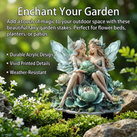 Fairy Garden Stake Decoration, Acrylic Potted Plant Stake, Weather-Resistant Outdoor Decor Stake for Patio Garden, Full Color Printed
