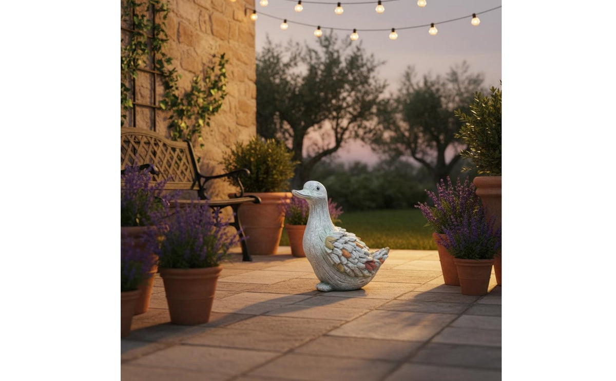 Imitation Stone Duck Ornament Weather-Resistant Pond Duck Sculpture for Yard