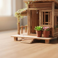 Creative Gift DIY Bamboo House Kit Bookshelf Decor Handmade Hut Material Pack Relaxing Hobby Vintage Cabin Building Set Tutorial Included for Hobbyists