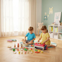 Cooking Toy Set Lights and Music Children's Play Kitchen Realistic Steam Effect Kids Outdoor Cooker Playset for Preschoolers, Young Children