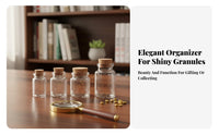 Gold Bean Storage Bottle Miniature Size Mini Glass Bottle Small Glass Container Reusable Mini Cork Plug Vials for Presentation
