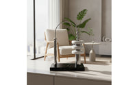 Metal Sculpture with Marble Base Geometric Tabletop Ornament Centerpiece Modern Statue Abstract for Living Room, Office