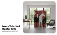 Japanese minimalist aesthetic artistic Foldable Panel Screen Mobile Folding Panel Divider Freestanding Room divider Portable for Homeowners, Interior Designers, Apartment Dwellers, Bedroom, Restaurant, Classroom