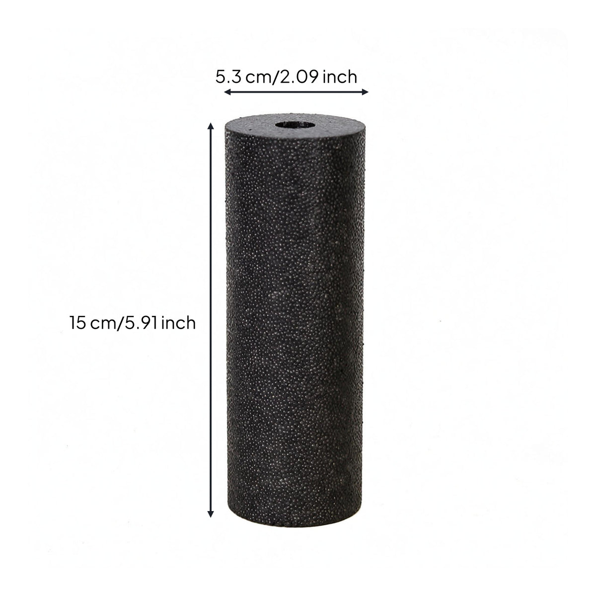 Textured Mini Foam Roller Hollow Handheld Massage Column Black Cylindrical Foam Roller Food Grade Expanded Polypropylene