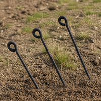 Heavy-Duty Steel Tent Stakes for Outdoor Camping and Canopies, Threaded Ground Pegs