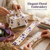 Embroidered Ribbon for DIY Crafts, Hair Accessories, Apparel, Gift Wrapping, and Hat Decoration