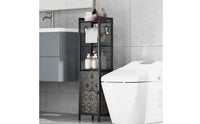 Toilet Paper Storage Cabinet Mesh Panel Narrow Washroom Cabinet