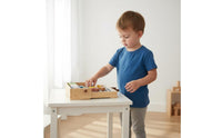 Fine Movement Skills Pretend BBQ Grill Toy Educational Wooden Barbecue Playset Realistic Kids Grill Playset Polished Edges for Kindergarten