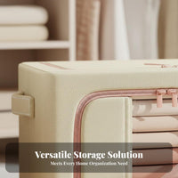 Collapsible textile Box with viewing panel Foldable home arrangement Organization for Renters