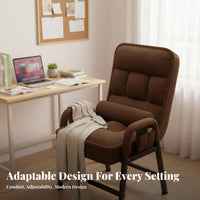 Ergonomic Design Adjustable Padded Recliner Thick Padding Adjustable Recliner Support Pillow Computer Chair Sturdy Frame for Students, Office Workers, Dormitory, Reading, Bedroom, Living Room