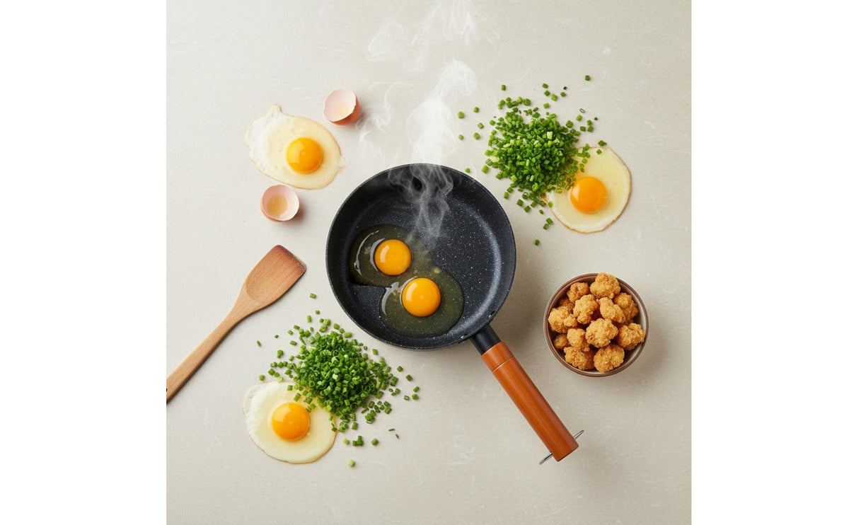 Maifan Stone Cooking Pot Even Heat Distribution Non-Stick Battered Fryer Small Fryer Pot with Drainer Rack Spatter-Resistant Lid