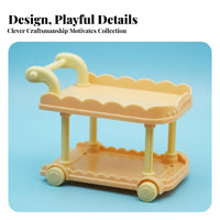 Cute Design Dollhouse Food Trolley Realistic Feature 1:12 Scale Serving Cart Two-Tier Miniature Dining Cart Multi-Use for Collectors, Kids