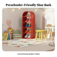 Space-Saving children's Shoe Rack Easy Assembly Kids Shoe Storage Unit Sturdy Rounded Corners for Toddlers, Preschoolers, Hallway, Bedroom, Living Room, Behind Door