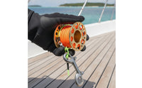 Compact Scuba Diving Reel Lightweight Finger Spool with Snap Hooks Aluminum Dive Reel with Bolt Snap Clip Portable for Underwater Navigation