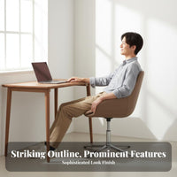 Adjustable Height pivot Computer Chair Modern Minimalist aesthetic Desk Seat Rolling Casters Office Furniture Ergonomic Design for Remote Workers, Students, Adults, Study Room, Workspace, Bedroom