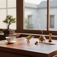 Fine Craftsmanship Brass Incense Tool Set With Storage Pouch Incense Burner Cleaning Kit Ceremonial Supplies for Meditation Room