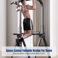 Chin-Up Bar Station, Indoor Home Gym, Foldable, Adjustable Height, Sturdy Steel Frame, Multi-Function Fitness