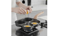 4-Cup Frying Pan Nonstick Egg Pan Ceramic Egg Skillet for Home Cooks, Families, Breakfast, Stovetop, Meal Prep