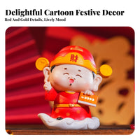 Lucky Cat Figurine Creative Gift Cute Cat Figurine Collectible Item Resin Desk Decoration for Shop Owners, Men, Home Decor, Store, Computer Display