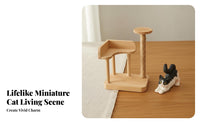 Realistic Intricate Dollhouse Cat Tree Photography Prop Miniature Cat Scratching Post Cute Design for Adults, Miniature Scene S