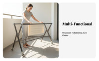 Foldable Clothes Dehydrating Rack Installation Foldable Garment Stand Indoor & Outdoor Use Multi-Tier Dehydrating Stand for Apartment Dwellers
