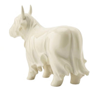 Halloween Highland Cow Ghost Figurine Resin Highland Cow Ghost Statue Cream-White Decor Farmhouse for Decorators