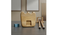 Double Cue Holder Compact Tabletop Design Wooden Cue Holder Non-Slip Rubber Base