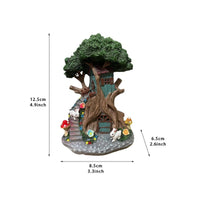 Fairy Garden Tree House Tree-House Figurine Decorative Fairy Garden Ornament for Gardeners, Patio, Planter
