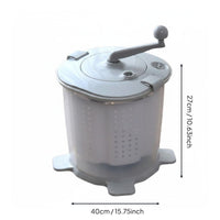Portable Washer Centrifuge 2 in 1 Hand Crank Laundry Appliance No Electricity Washer Dryer for Students, Dorm Room, Small Apartment