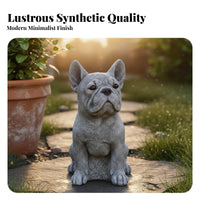Realistic Details Resin Dog Statue Hand-Painted Resin Dog Sculpture Weather-Resistant French Bulldog Yard Sculpture for Patio, Porch, Lawn