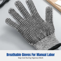 HPPE Cut Resistant Gloves, Anti-Slip Dots, Antiabrasion, Durable, Breathable, for Gardening, Slaughter, Carving, Glass Handling