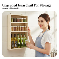 Space-Saving Multi-Tier Seasoning Rack Large Capacity Multi-Tier Wall Rack Includes Hooks Seasoning Holder Sturdy Construction for Home Cooks, Apartment Dwellers, Homeowners, over Countertop, Pantry, Cabinet Door, Bathroom
