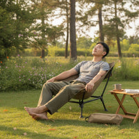 Lounge Chair with Carry Bag Portable Low Reclining Chair Furniture for Camping