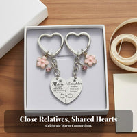 2 Pieces Mother Daughter Keychain Set Stainless Steel Split Heart Keychain Set