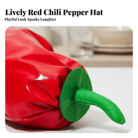Chili Pepper Hat Novelty Red Chili Pepper Hat Easy to Wear Vegetable Costume Headwear for Adults, Stage Performances, Parties, Halloween