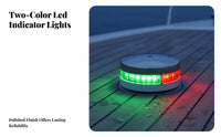 Bi-Color Boat Front Light 12V DC Red Green Navigation Light Stainless Steel Front Lamp 225 Degree Visibility Angle Waterproof