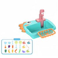 Circulating Play Sink with Fishing Toys Battery-Operated Toy Sink with Running Water Interactive Water Play Toy Child-Friendly for Preschoolers, Toddlers, Kids, Playroom, Preschool, Sensory Table