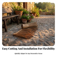 Weather-Resistant Artificial Straw Roof Realistic Look Plastic Straw Roof Tile Long-Lasting for DIY Enthusiasts, Resort, Theme Park, Garden